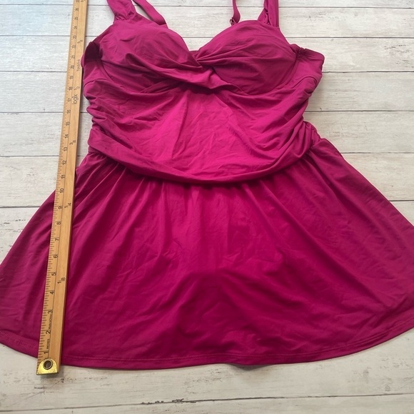 Anne Cole Signature Womens Plus Size Live In Color Underwire Swim Dress 16W - Picture 4 of 11